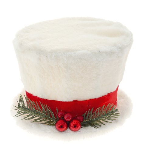 Καπέλο Υφασμάτινο Λευκό με Κόκκινη Κορδέλα Φ17x20 εκ.