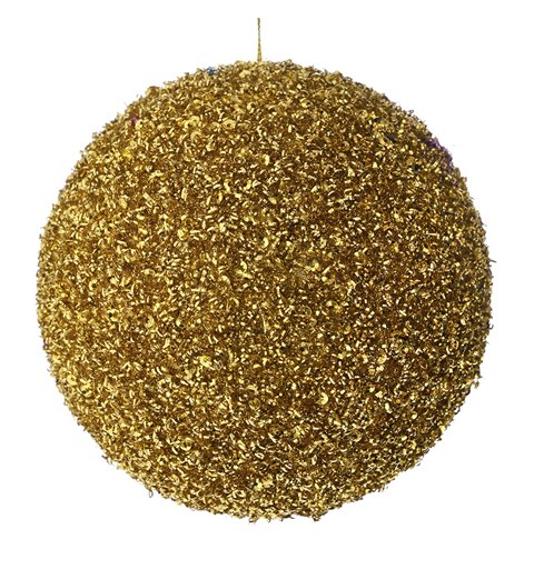 Κρεμαστό Διακοσμητικό Πλαστική Μπάλα με Στρας Χρυσή 15 εκ. 