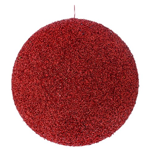 Κρεμαστό Διακοσμητικό Πλαστική Μπάλα με Στρας Κόκκινη 25 εκ. 