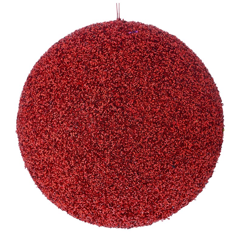 Κρεμαστό Διακοσμητικό Πλαστική Μπάλα με Στρας Κόκκινη 20 εκ. 