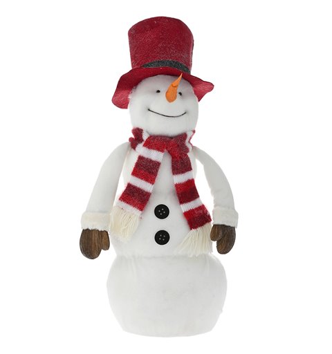 Χιονάνθρωπος Φελιζόλ με Κόκκινο Κασκόλ 40x30x105 εκ. 