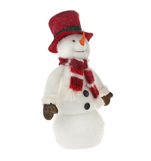 Χιονάνθρωπος Φελιζόλ με Κόκκινο Κασκόλ 33x21x70 εκ. 