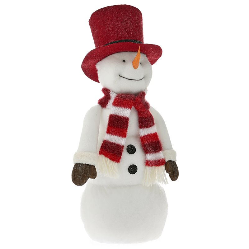 Χιονάνθρωπος Φελιζόλ με Κόκκινο Κασκόλ 30x13x90 εκ. 