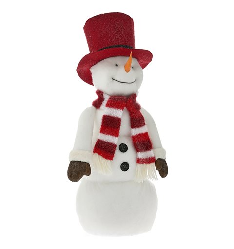 Χιονάνθρωπος Φελιζόλ με Κόκκινο Κασκόλ 30x13x90 εκ. 