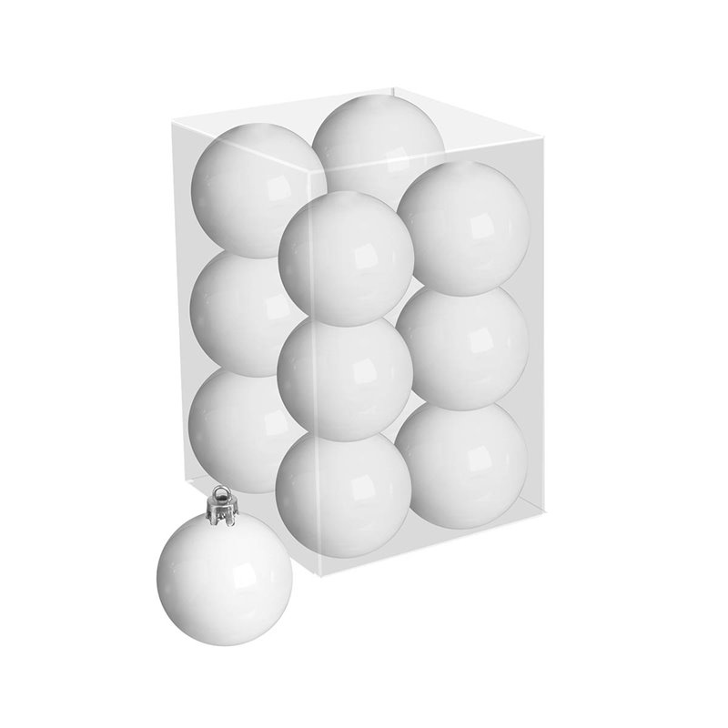 Μπάλα Πλαστική Μονόχρωμη Λευκή Σετ 12 τμχ. 6 εκ.
