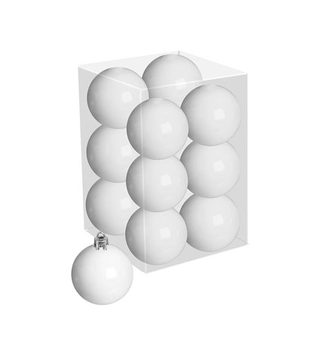 Μπάλα Πλαστική Μονόχρωμη Λευκή Σετ 12 τμχ. 6 εκ.