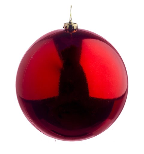 Κρεμαστό Σιακοσμητικό Πλαστική Μπάλα Μονόχρωμη Κόκκινη 15 εκ.