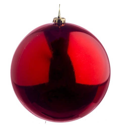 Κρεμαστό Διακοσμητικό Πλαστική Μπάλα Μονόχρωμη Κόκκινη 20 εκ.