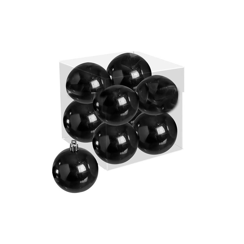 Μπάλα Πλαστική Μονόχρωμη Μαύρη Σετ 4 τμχ.10 εκ.