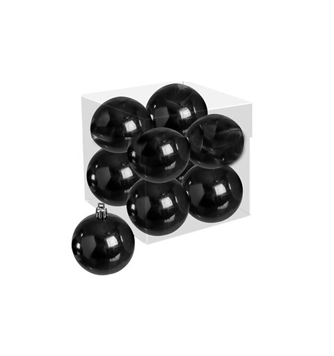 Μπάλα Πλαστική Μονόχρωμη Μαύρη Σετ 4 τμχ.10 εκ.