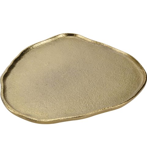 Διακοσμητικός Δίσκος Αλουμινίου Χρυσός 22x20 εκ.