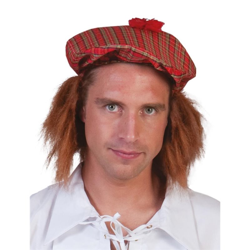 Αποκριάτικο Αξεσουάρ Καπέλο Σκωτσέζου με Μαλλιά