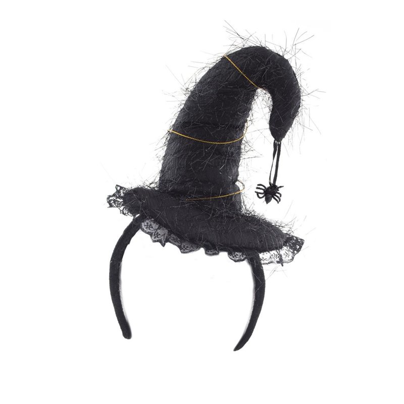 Αποκριάτικο Αξεσουάρ Στέκα Μίνι Καπέλο Μάγισσας με Αράχνη